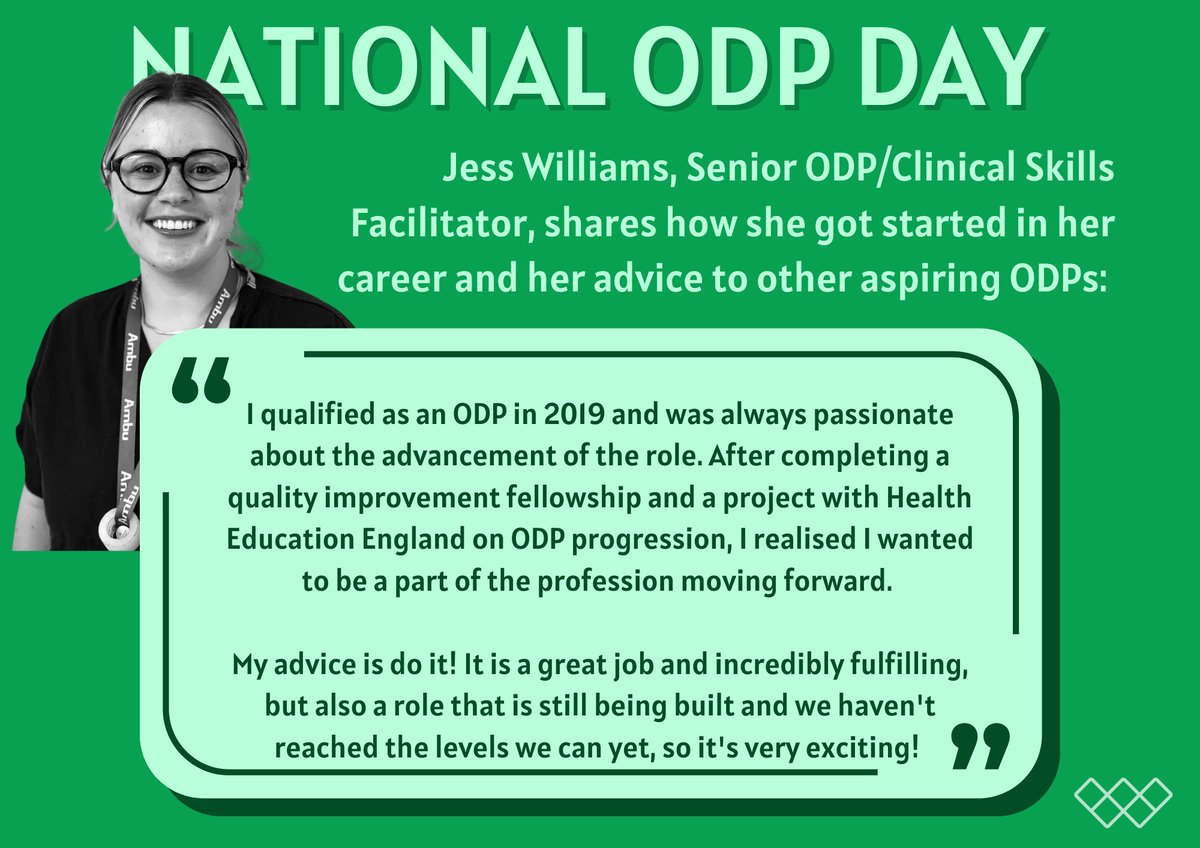 Today is #NationalODPDay, a day to celebrate and raise the profile of the heroes of surgical theatres— Operating Department Practitioners. We are sharing some stories and advice from our incredible team of ODPs. 💙