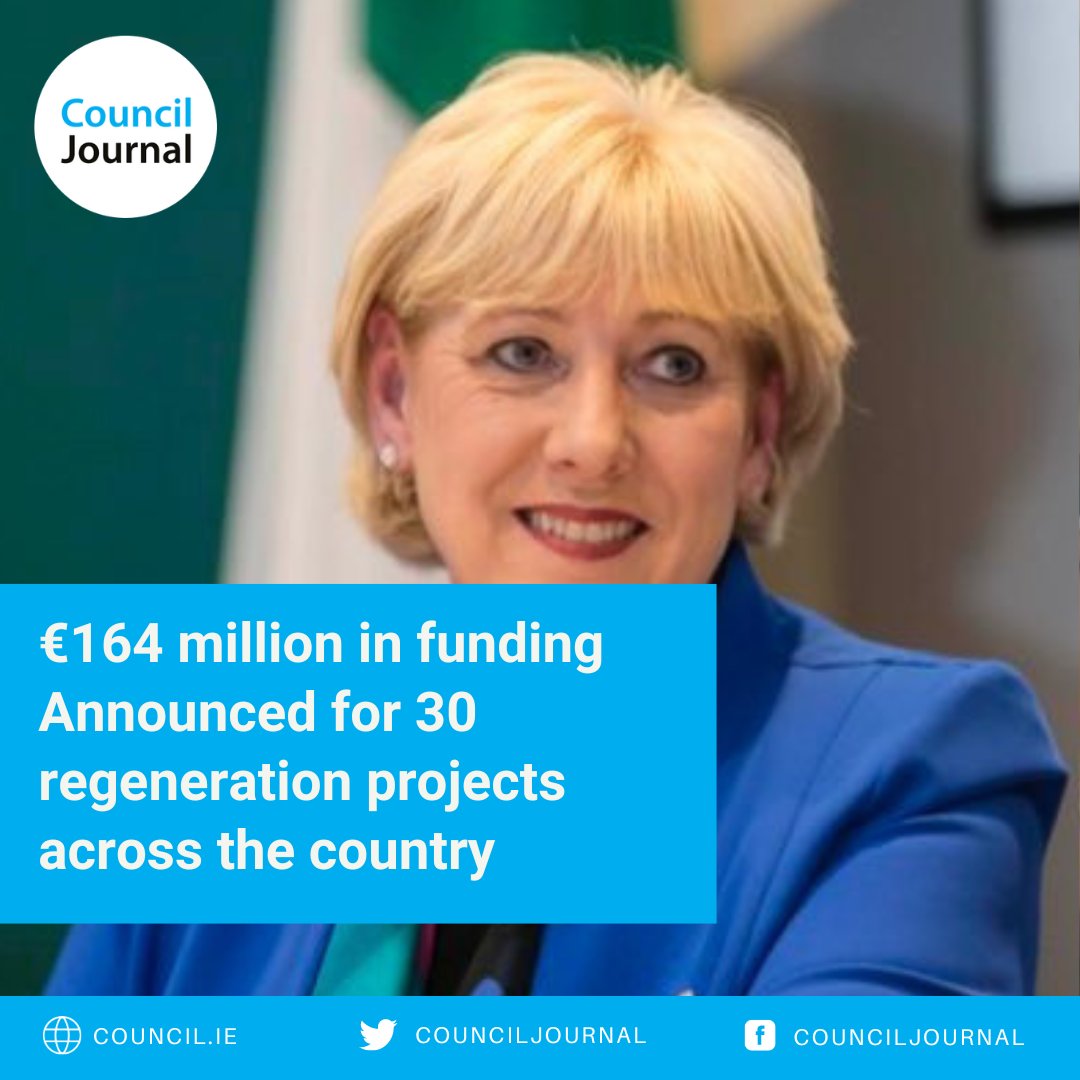 Minister Humphreys announces record €164 million in funding for 30 regeneration projects across the country Read more: council.ie/minister-humph… #Communityfunding #RuralIreland #CommunityProjects @HHumphreysFG @Corkcoco @GalwayCoCo @donegalcouncil @offalycoco @MayoCoCo