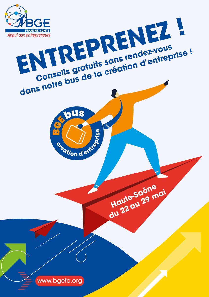 💼 🌈 Vous souhaitez créer votre entreprise mais vous avez encore des doutes ou des questions ? Le bus de la création Bge s'arrêtera à Vesoul pour vous aider à démarrer votre activité ❗ 📍 Parking France Travail à #Vesoul  📅 Mer. 22 mai de 9h à 12h