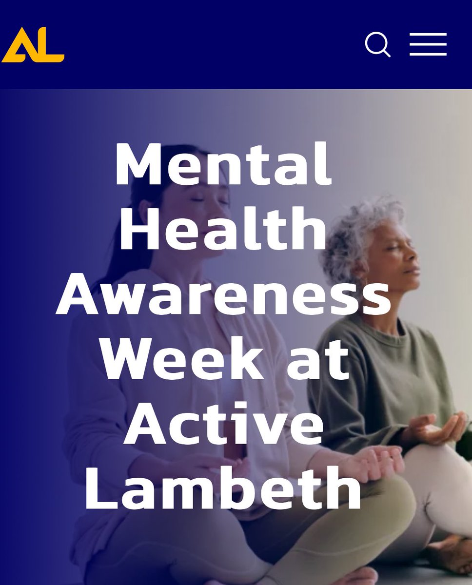 Amazing #MentalHealthAwareness Week programme organised by @Leisureforall & @lambeth_council in our gyms & leisure centres. Every year 1 in 4 of us will experience a mental health problem - come & support yourself or a friend towards better mental health active.lambeth.gov.uk/mental-health-…