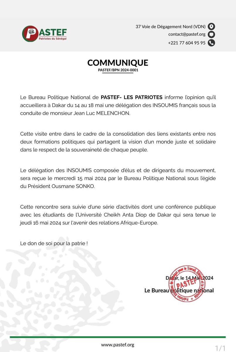 Welcome to Senegal Jean Luc Mélenchon et sa délégation
Koum nakari nanal guedji wala ga dem exil brundi w🔥🔥😂😂