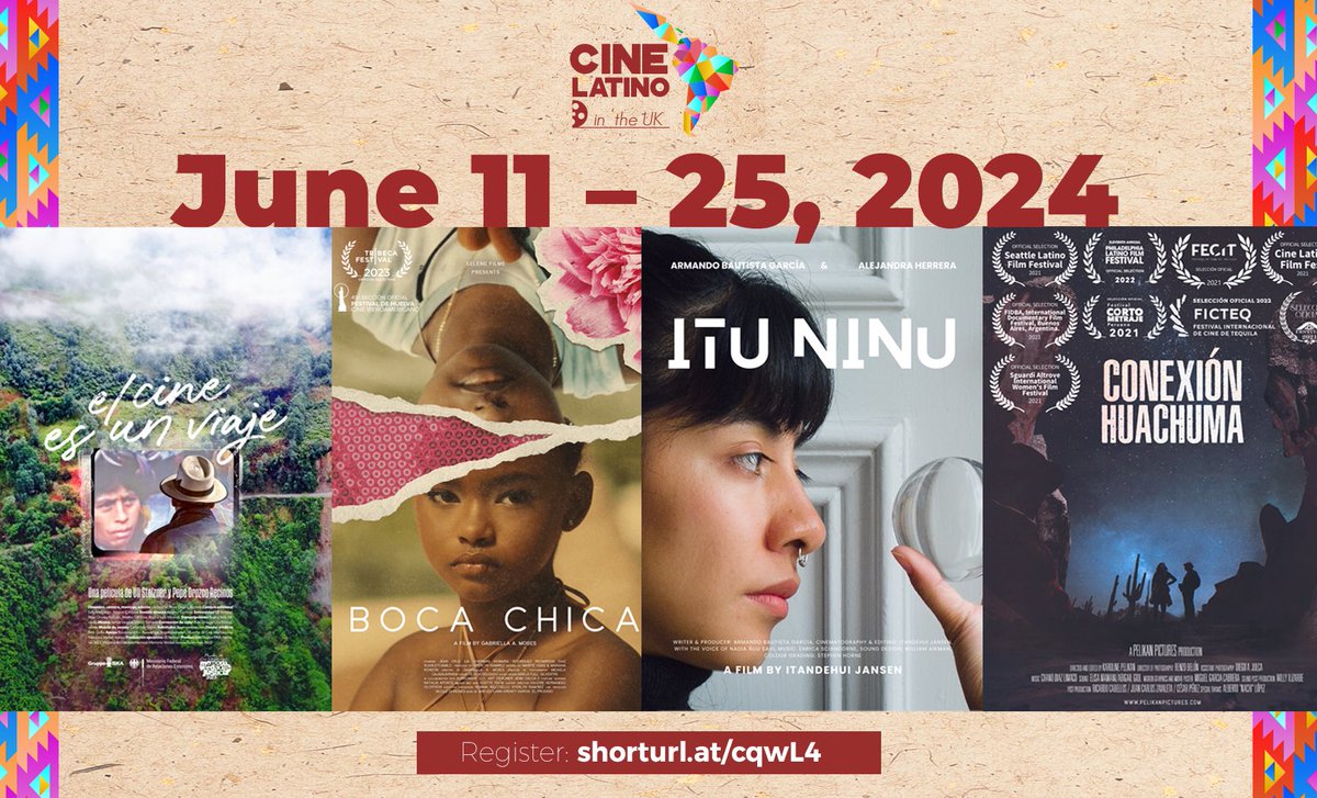 Cine Latino in June! 📣 📍@lah_casalatina We're excited to dive into the rich world of Latin American stories through compelling films from Mexico, Peru, the Dominican Republic, and Guatemala! Full programme and free registration: 👉 shorturl.at/cqwL4