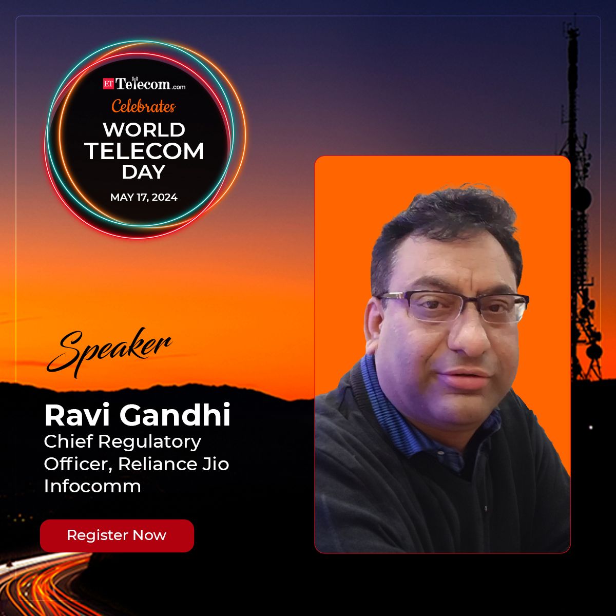 #SpeakerAnnouncement

Join us at ETTelecom's virtual event on May 17, 2024, as we unveil our speaker @rpgandhi, Chief Regulatory Officer, Reliance Jio Infocomm. 

Learn more: bit.ly/3WyxcCO

#ETTelecom #ETWorldtelecom