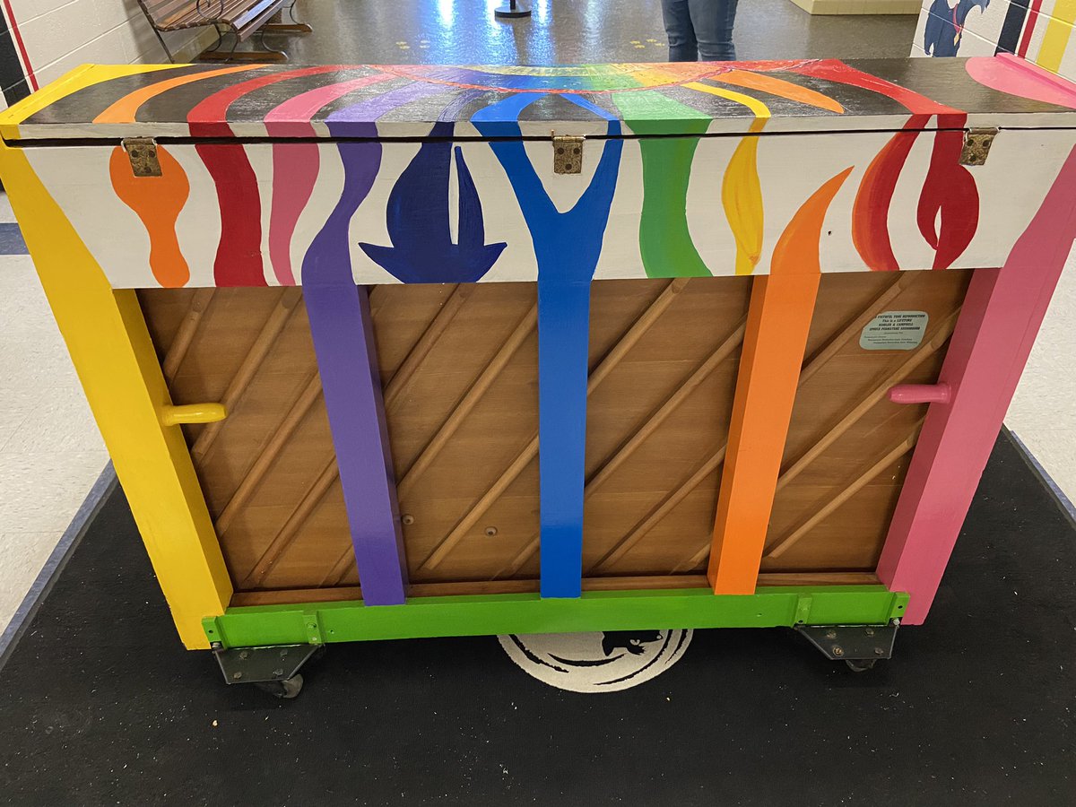 We are thrilled to have Cammie (the piano) here at McIntosh!  Mrs. Murchison designed &amp; painted her through Sing for Hope.  Come see her and look for the hidden pictures (sailboat, flower, Virginia, among others) embedded within her design. #McIntoshScotties #ALLIN #SingForHope