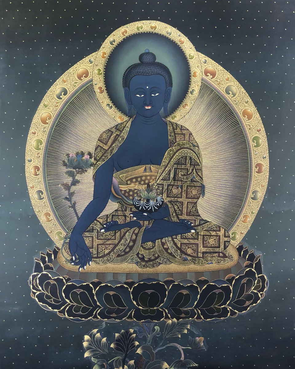 Sangye Menla
Medicine Buddha’s vow was to help heal all the sick and the injured, he is often called upon to help eliminate sickness.
.
.
.
.
.

#buddha #healing #medicine #Bhaisajyaguru #lamathankapaintingschool #thangka #thankapainting #sangyemenla #himalayanart
