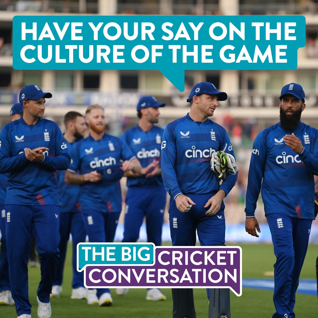 Its time to talk cricket 💬🏏

Join The Big Cricket Conversation and help shape a more  inclusive game culture for today and the future. 💬🏏 thebigcricketconversation.co.uk

#TheBigCricketConversation  #RaisingTheGame