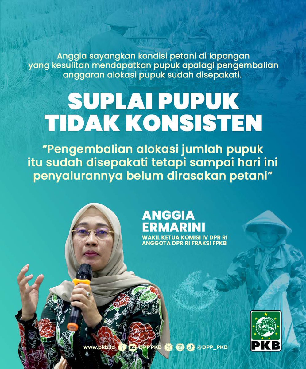 Wakil Ketua Komisi IV DPR RI, Anggia Ermarini menyayangkan kondisi petani di lapangan yang kesulitan mendapatkan pupuk. 

Terlebih menurut Anggia, pengembalian anggaran dan alokasi pupuk sudah disepakati oleh DPR dan Pemerintah. 

#1PKB
#SuaraPKB 
#PupukSubsidi