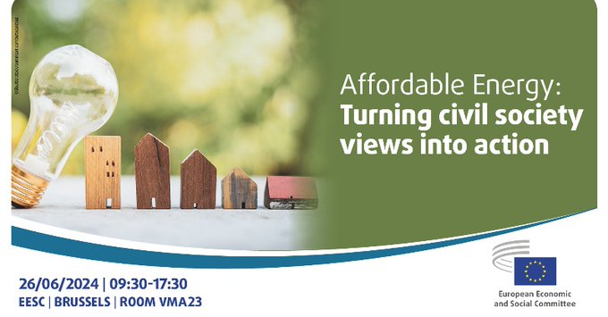 🌍Coming up on 2⃣6⃣ June 2024! Conference on #AffordableEnergy: Turning #CivilSociety views into action!♻️ ✍️ Follow this link to register 👉europa.eu/!gWKg8t and take this valuable opportunity to engage in the discussion on affordable energy More ℹ️ europa.eu/!3N6D9j