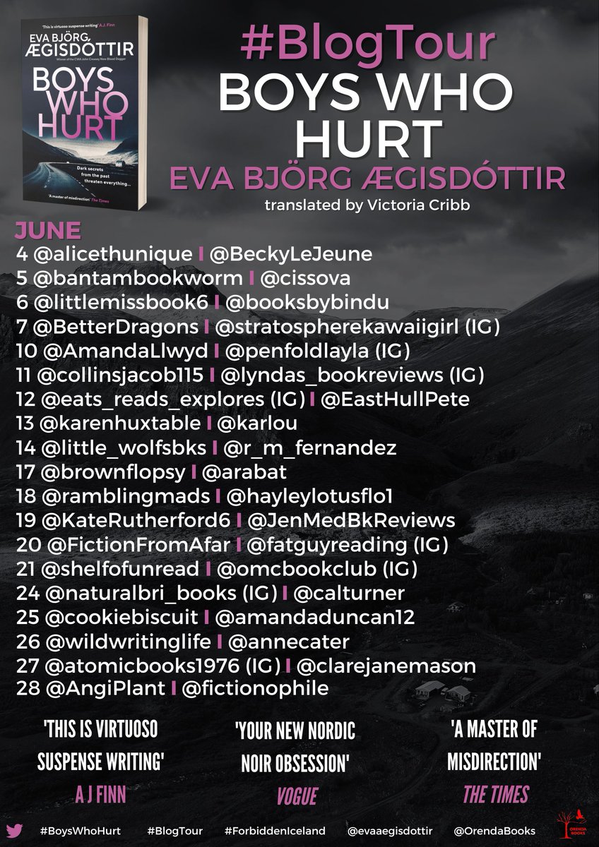 We are SO EXCITED to be kicking June off with TWO EPIC @RandomTTours and SO MANY incredible bloggers to celebrate the publication of: 🖤 #TheFascination by @essiefox - out in #paperback on 6th June! ❄️ #BoysWhoHurt by @evaaegisdottir, #Translated by V. Cribb We can't wait!