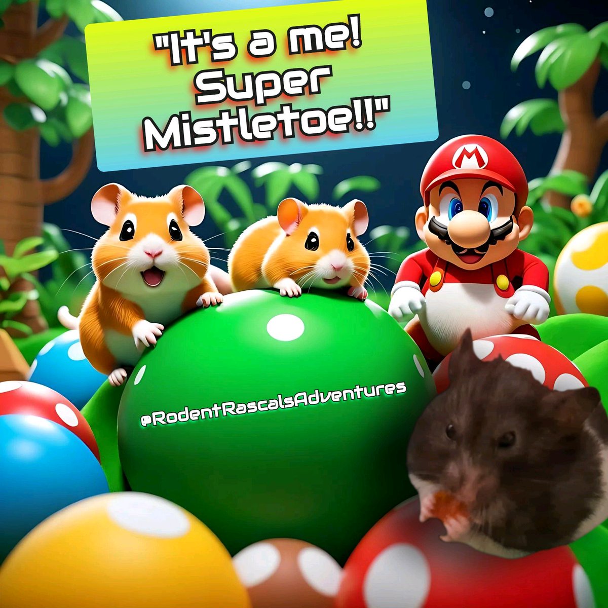 🔜🐹🍄 #SuperHamster 🦸‍♀️🐹Mistletoe here wishes YOU a #SUPERDAY filled with much HAMSTERIFIC FUN!!! Join our Hammies on our YouTube Channel this weekend for NEW #superadventures !! #hamster #cutehamster #SuperMario #pets #cutepets #GoodMorning ❤️🐹🐽🐀💻⬇️ #RodentRascalsAdventures
