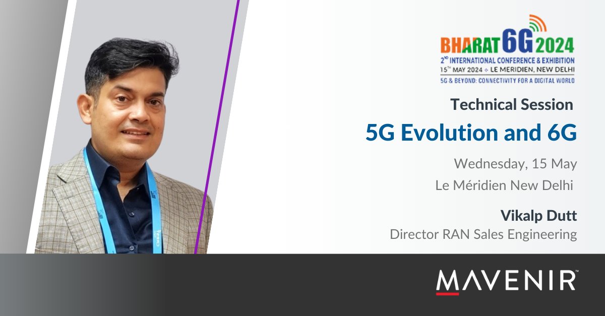 Join Mavenir's Vikalp Dutt, Director RAN Sales Engineering, at the upcoming Bharat 6G conference - for a panel discussion alongside distinguished industry leaders from @airtelindia, @RohdeSchwarz, @CSCegov_, @TCILHQ, & @CDOT_India. bit.ly/3QMroBP @be_exhibitions