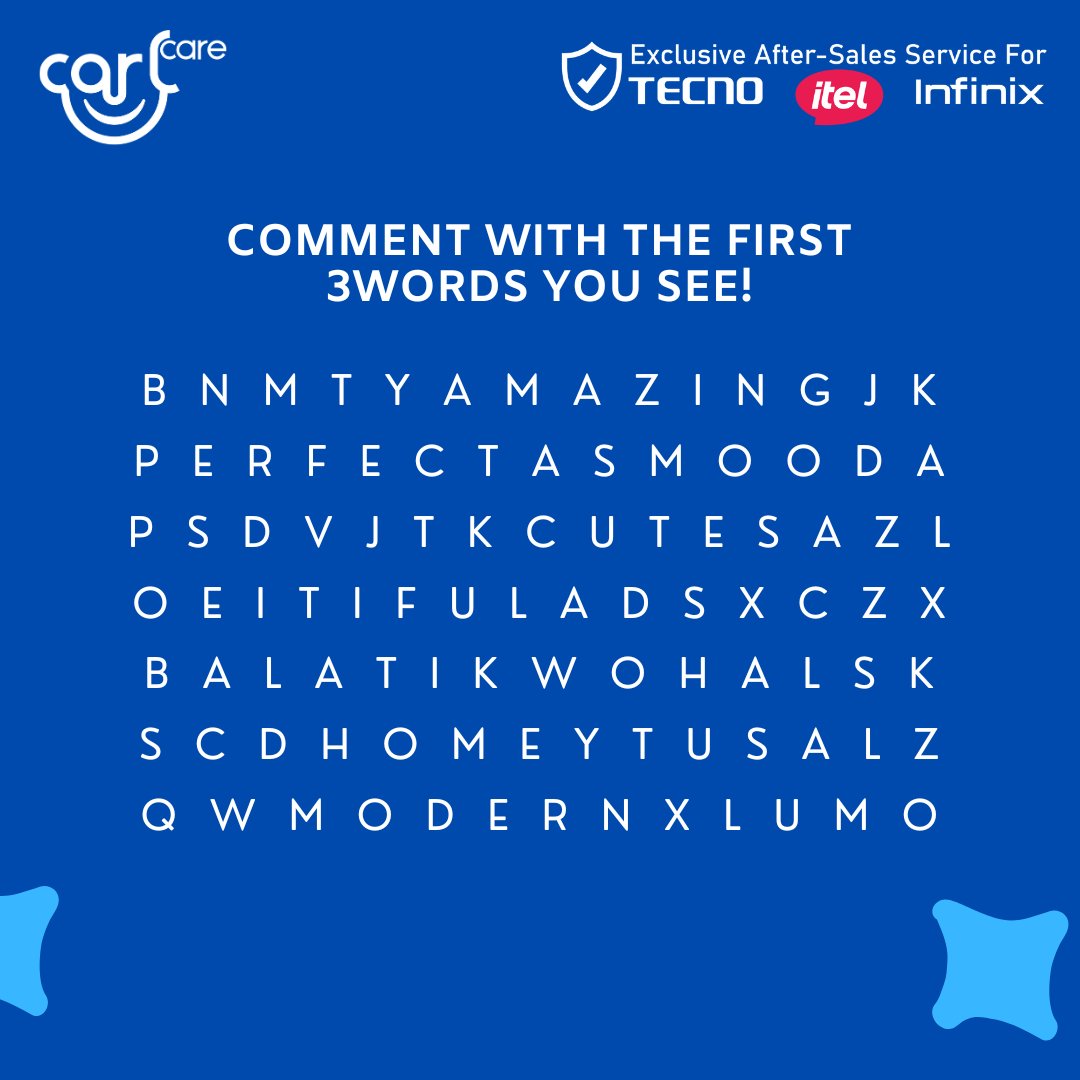 Find 3 words to explain how you feel today, Try now!
#wordchallenge #CarlcareService