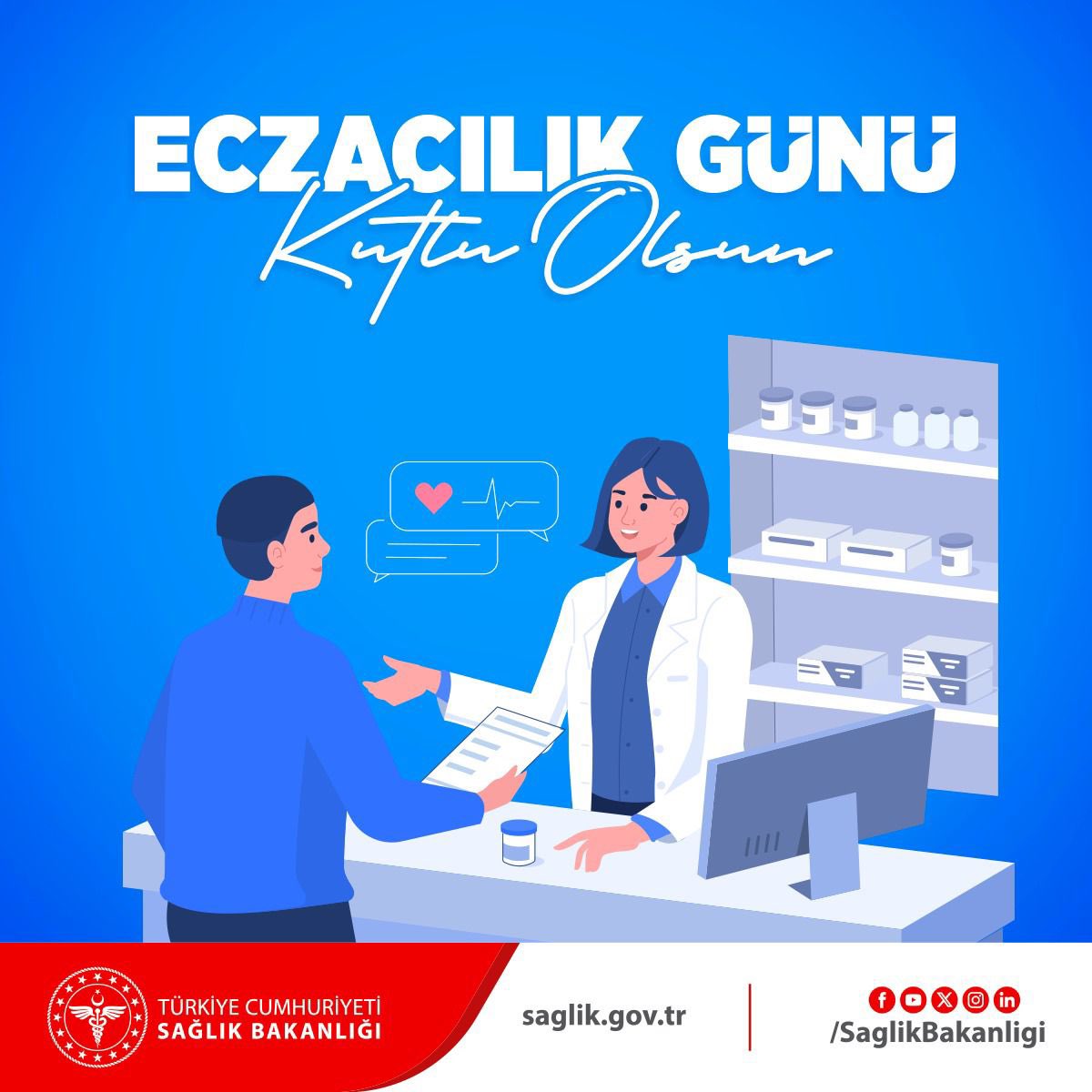 Hastalıklarla mücadele ve etkin tedavi sürecinin önemli aktörleri olan tüm eczacıların Eczacılık Günü kutlu olsun. #EczacılıkGünü