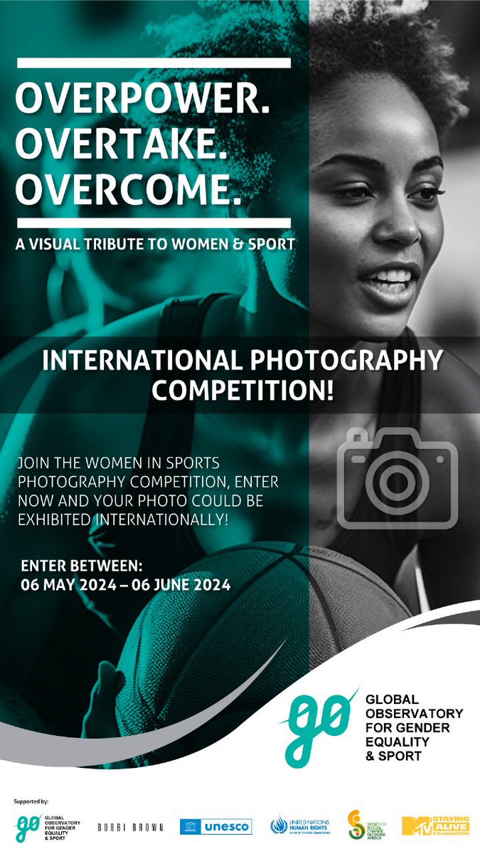 The Global Observatory for Gender Equality & Sport is looking for the next face of women in sports. Join the women in sports photography competition and let your face be known internationally. For more, visit: competition.genderequalitysport.org #InspiringANationOfWinners
