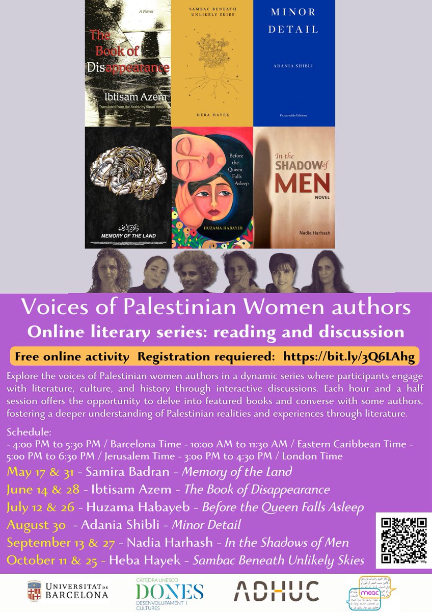 ADHUC–Càtedra UNESCO Dones UB (@adhuc_catdones) on Twitter photo Inicia este viernes la serie literaria en línea sobre escritoras palestinas. 
🇵🇸🍉✍🏽
A lo largo de 6 meses cada sesión profundiza  en la cultura, la historia y las realidades contemporáneas de Palestina a través de la literatura y las artes.
Gratuito  bit.ly/3Q6LAhg Inicia este viernes la serie literaria en línea sobre escritoras palestinas. 
🇵🇸🍉✍🏽
A lo largo de 6 meses cada sesión profundiza  en la cultura, la historia y las realidades contemporáneas de Palestina a través de la literatura y las artes.
Gratuito  bit.ly/3Q6LAhg