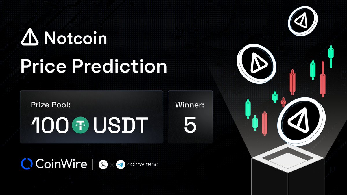 crypto_ninjas's tweet photo. 📢 Notcoin Ø ($NOT) Price Prediction Contest - Coinwire

Predict the H1 candle's closed price of @notcoin when $NOT is listed on @binance on May 16th to grab⤵️

🎁 Prize: $100 USDT for 5 members who have the closet prediction in the comment section before the snapshot time will get the reward (maximum deviation percentage: 20%) 🤑

Rules✅

1. Like & RT this post

2. Share the post below on Binance Square (MUST)👇
https://t.co/nSDLeboU41

3. Drop your price prediction + your username on Binance Square + your EVM wallet address in the comment section

i.e.: 4$ - hello_bro - 0xE8d68FBd0Fcce604cf7b76E4834852C80220FbfF

📸 Snapshot time: 09 AM UTC, May 16th ⌛️

#NOTCOINLAUNCHPOOL