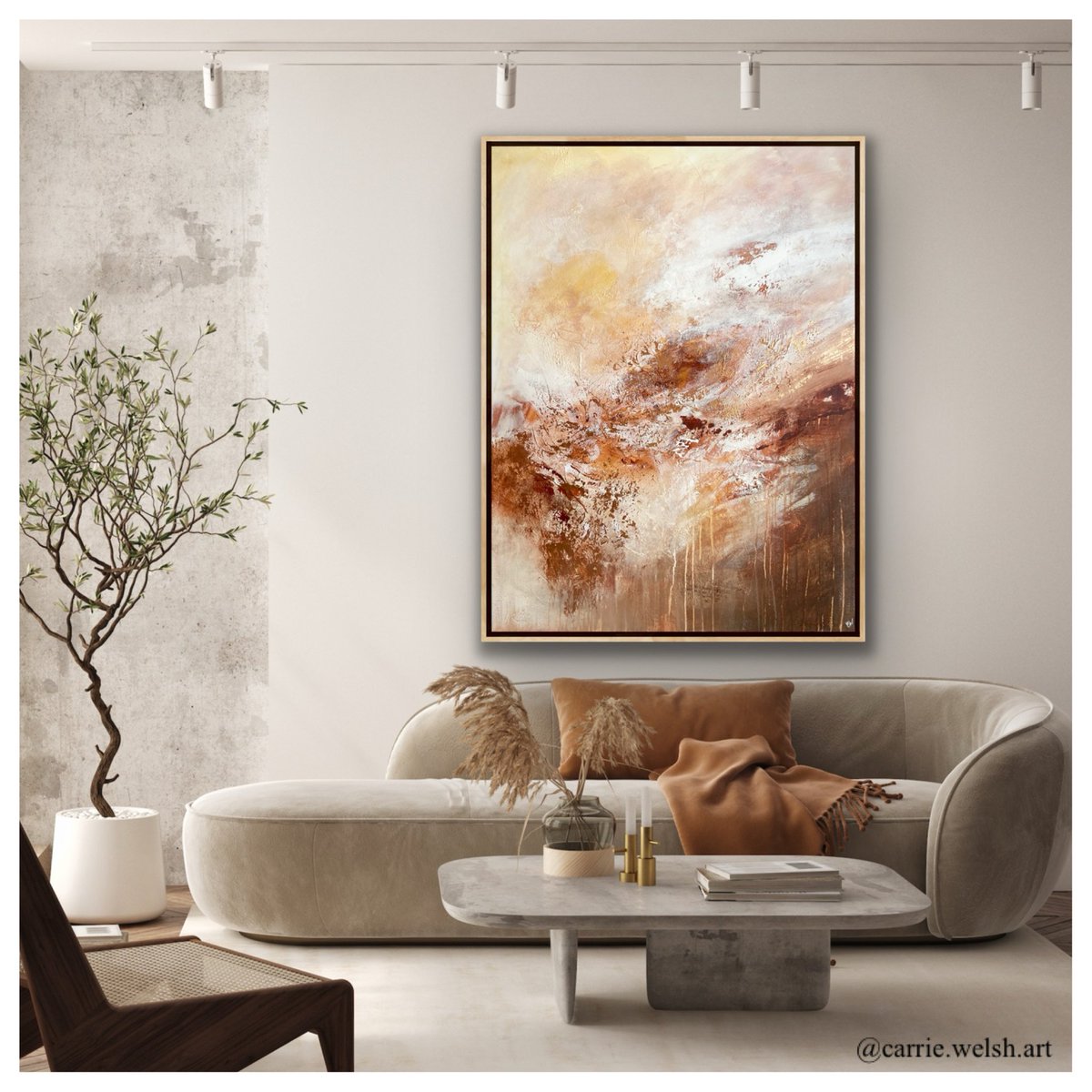 New! “Golden Days” is a beautifully textured abstract landscape painting that has shimmering metallic accents. 121.9 x 91.4 cm. Acrylic on canvas, ready to hang. Frame not included. Afterpay available and free shipping in Australia! 🧡 Shop here: carriewelshart.com.au/collections/or…