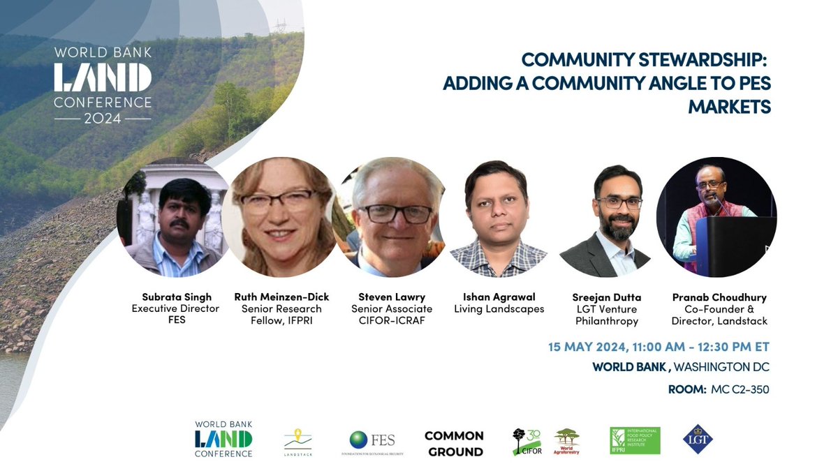 Join us, as we deliberate on Community Stewardship as a new & non-market strategy for the #carbon & #PES market. We aim to add dimensions & nuances to the Day 1 debates in @WorldBank #LandConf2024 on the nexus of #Carbon, #IPLC, #landrights. More at : tinyurl.com/4ezmxa9b