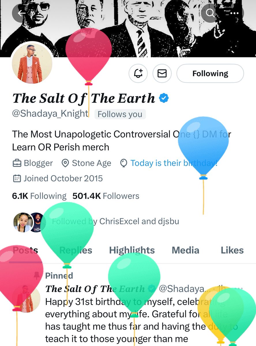 He might be a Taurus but he doesn’t bullshit… Happy Birthday @Shadaya_Knight, you have a new follower in me, may millions more learn or perish!