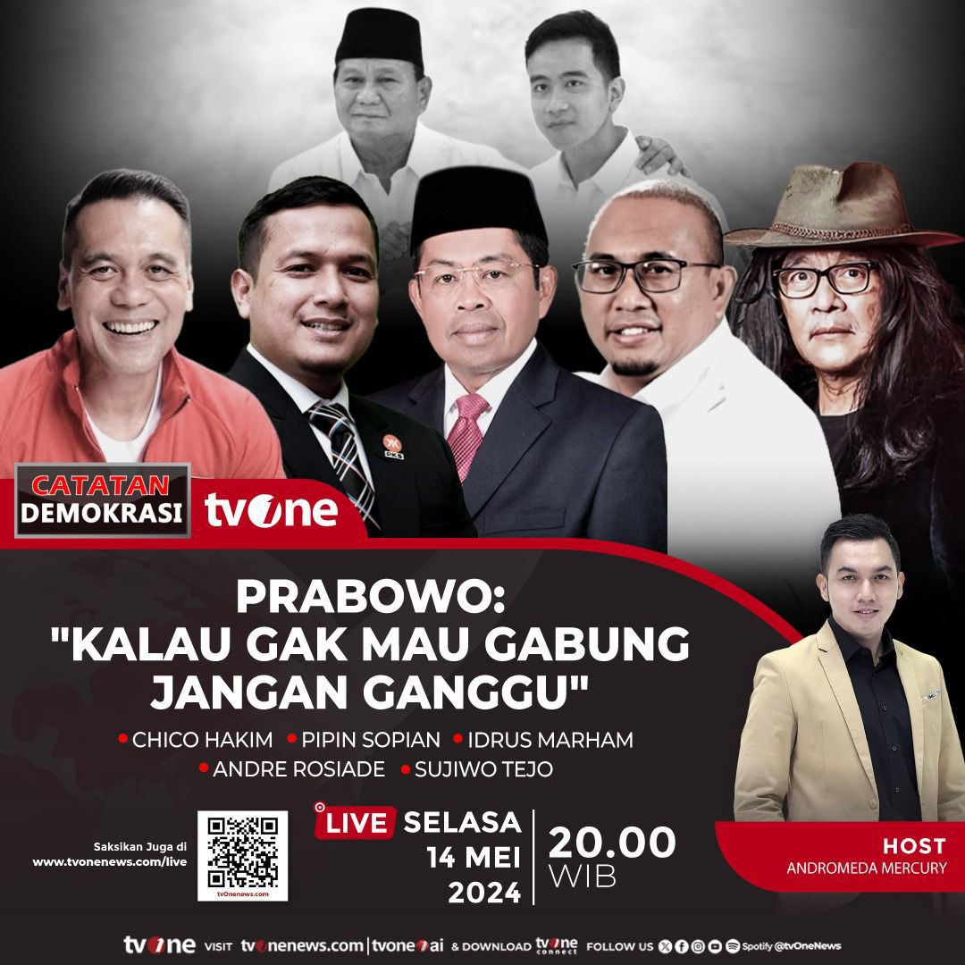 Saksikan live malam ini Catatan Demokrasi, Jam 20.00 di TV ONE @tvonenews Bersama: Andre Rosiade #AndreRosiade #Gerindra