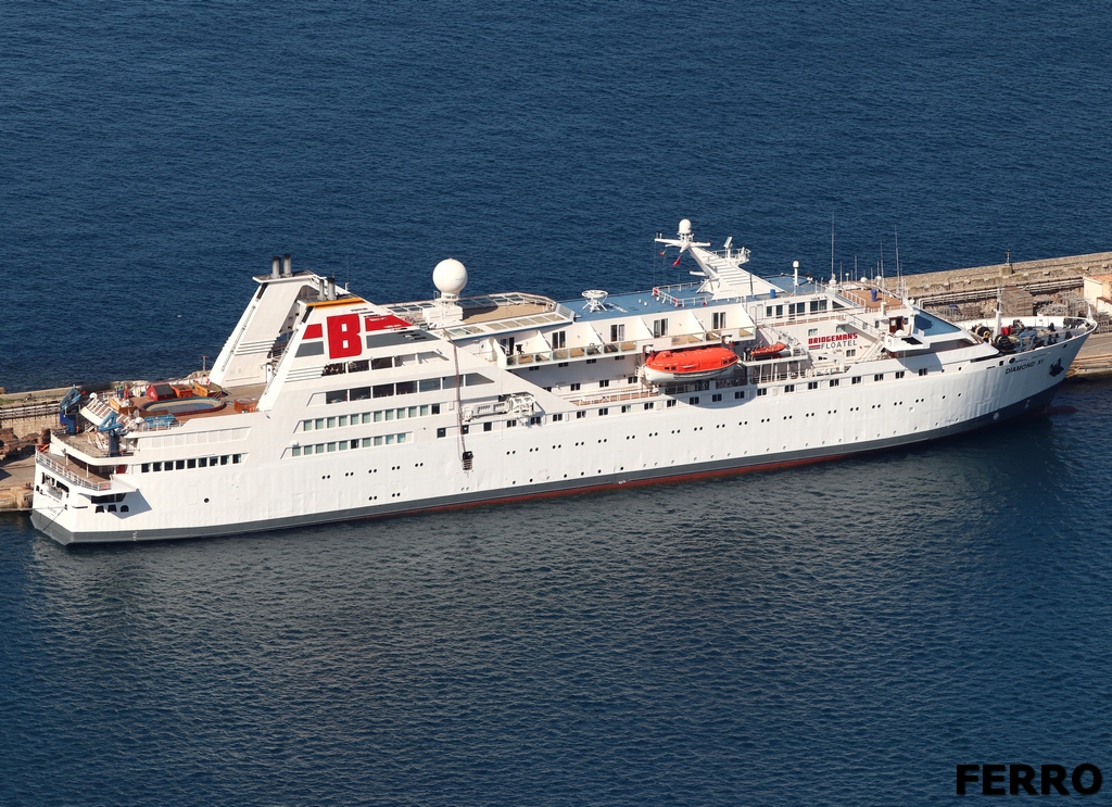 Cruise ship converted into a Floatel DIAMOND XI in Gibraltar #shipsinpics #shipping #shipspotting #ships