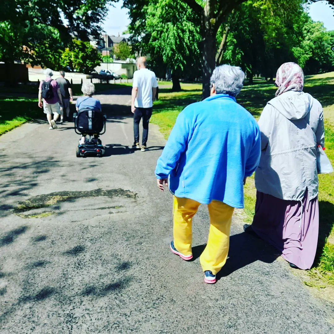 Our Monday health walk group know how good walking is for their mental health – and they enjoyed a lovely walk together in the sunshine yesterday! Contact us if you would like to join them and add a regular, friendly group walk to your week.🚶‍♀️🚶‍♂️   #MentalHealthAwarenessWeek