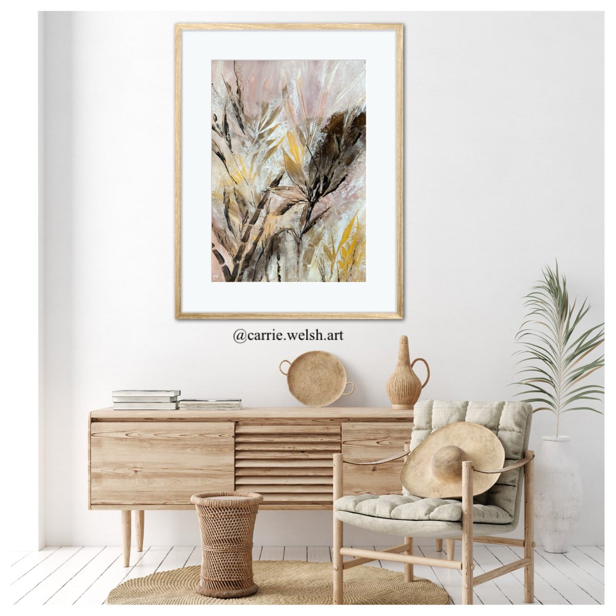 New! “Sunlit Afternoon” is a beautiful abstract botanical painting. 59.4 x 42 cm (A2 size) Acrylic on paper. Frame not included. Afterpay available and free shipping in Australia! 🧡 Shop here: carriewelshart.com.au/collections/or…