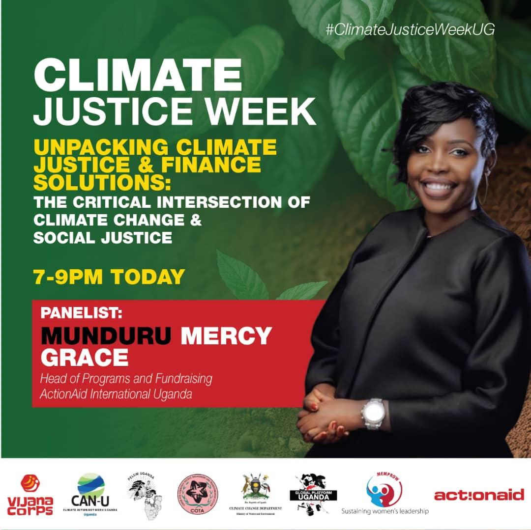 Meet our Panelists. Mercy is the Head of Programs and Fundraising at ActionAid International Uganda. She is a human rights lawyer and a climate activist. Join our Twitter space today from 7-9pm. #ClimateJusticeUg #FixtheFinance #FundOurFuture