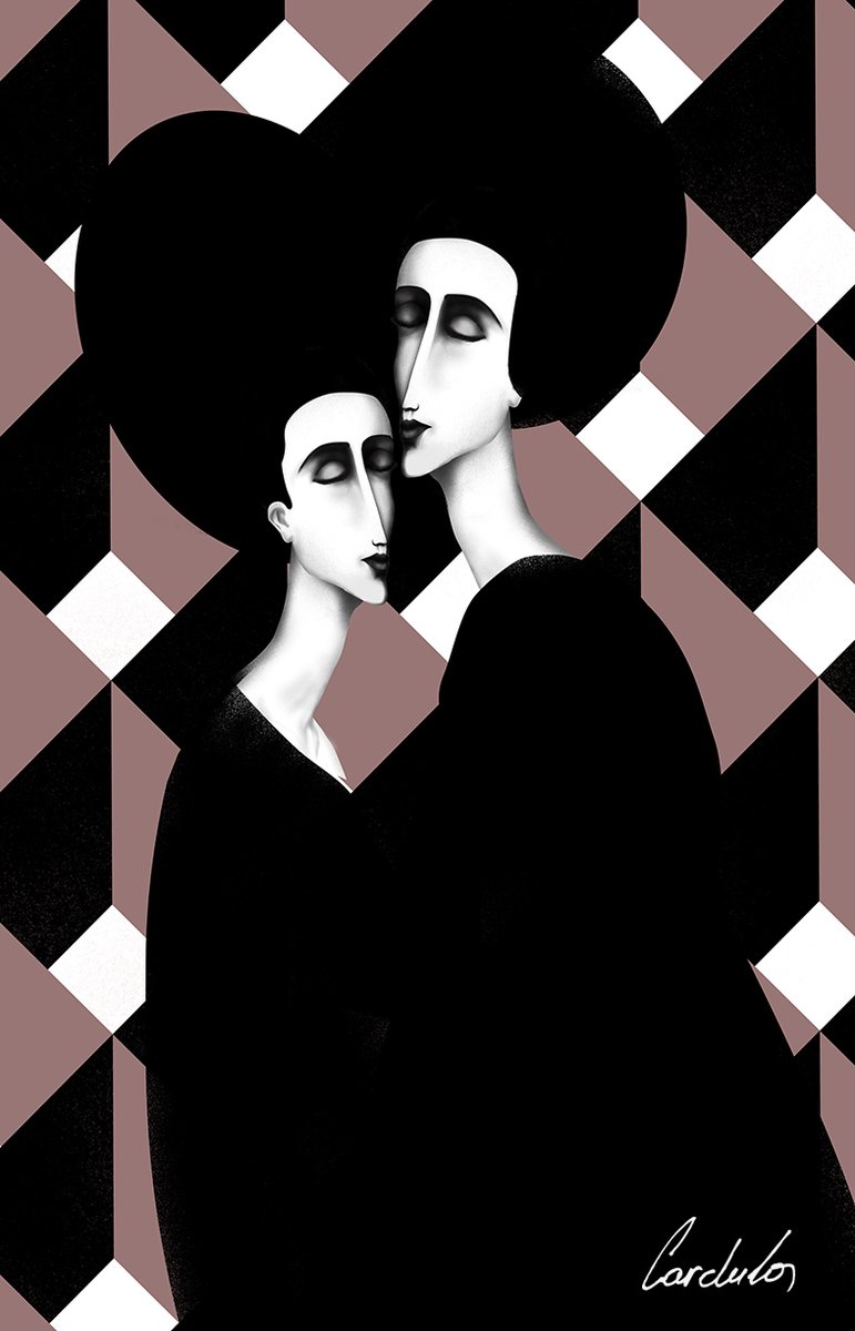 'Silence' illustration 2023 #cardula #illustration #drawing #silence #elegant #fashion #pattern
