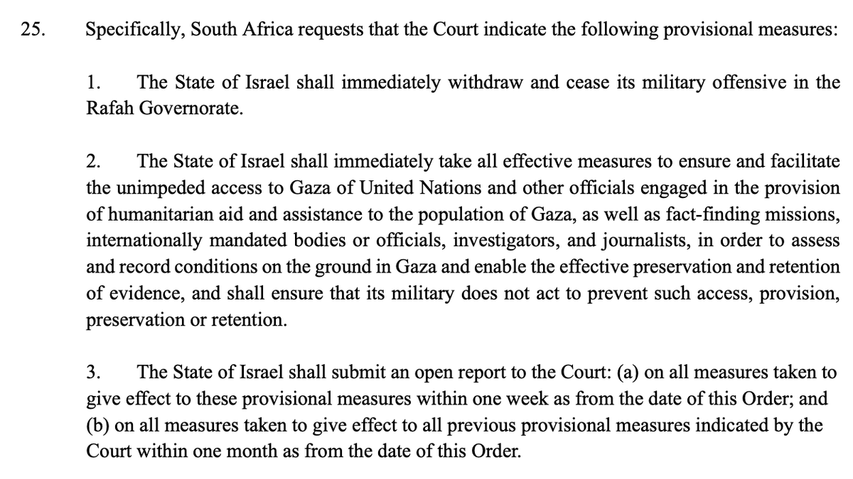 The International Court of Justice will hold emergency hearings to consider new provisional measures in South Africa v. Israel. Thursday 16 May 2024 3 p.m.-5 p.m. (South Africa) Friday 17 May 2024 10 a.m.-12 noon. (Israel) South Africa's request here: icj-cij.org/sites/default/…