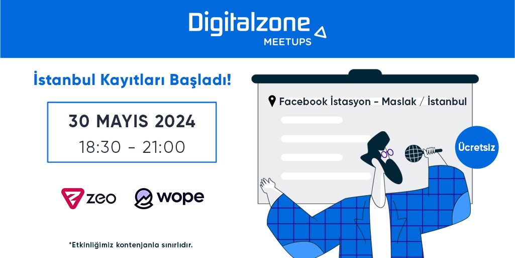 🌟Fiziksel #DigitalzoneMeetups etkinliklerimizin son durağı için geri sayım başladı! 🎙️ 30 Mayıs Perşembe 18:30'da Facebook İstasyon'da buluşuyoruz! 💼 Sektörün öncü isimleriyle tanışarak profesyonel ağınızı genişletmek için yerinizi ücretsiz ayırtın! 👉 zeo.org/tr/meetups