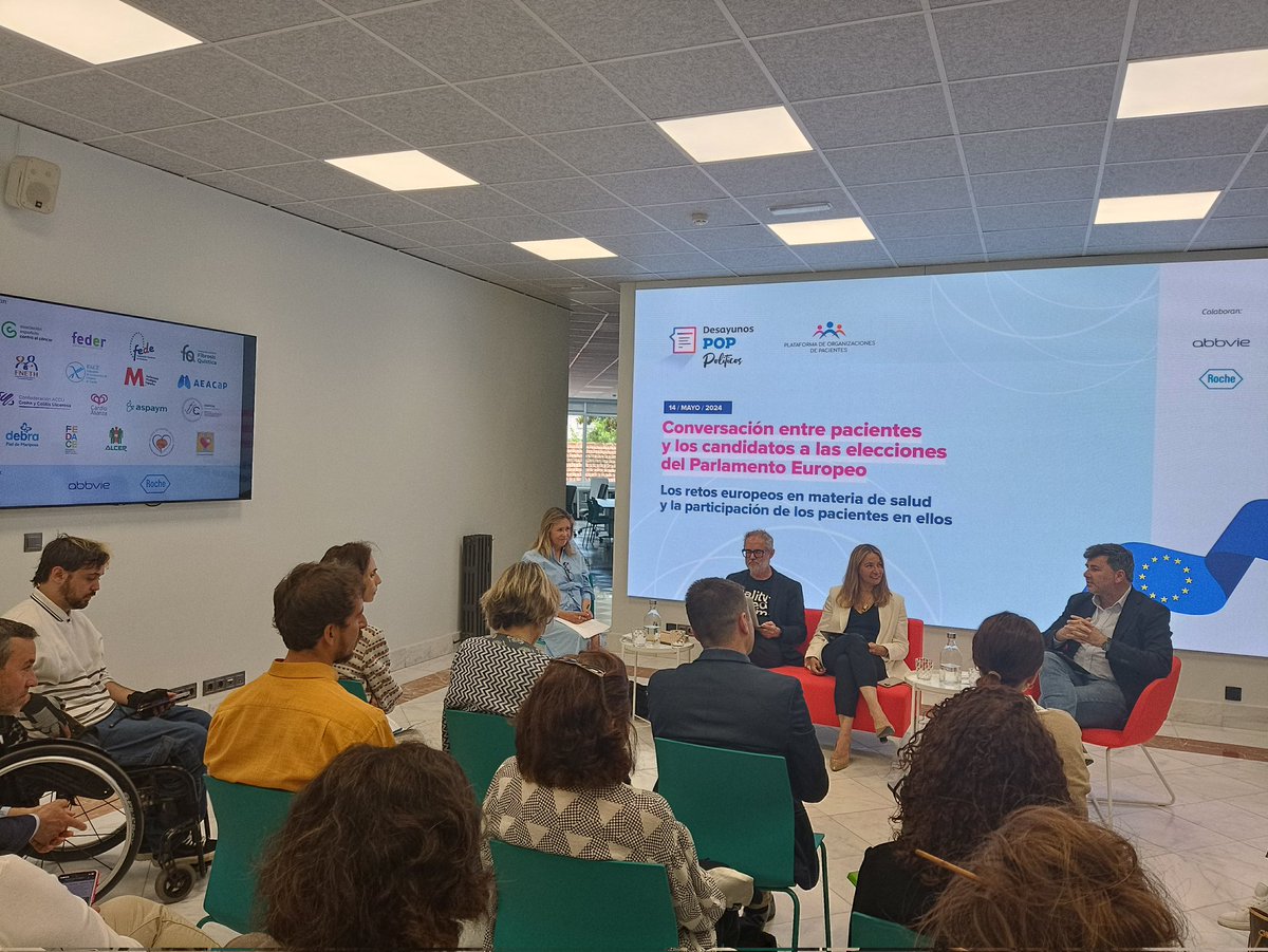 Hoy hemos asistido al #DesayunosPolíticosPOP sobre #EleccionesEuropeas para abordar cuatro temas de actualidad prioritarios: Espacio Europeo de Datos, Estrategia Farmacéutica, resistencia a antimicrobianos y participación de pacientes. ¡Gracias @pacientesPOP por esta oportunidad!