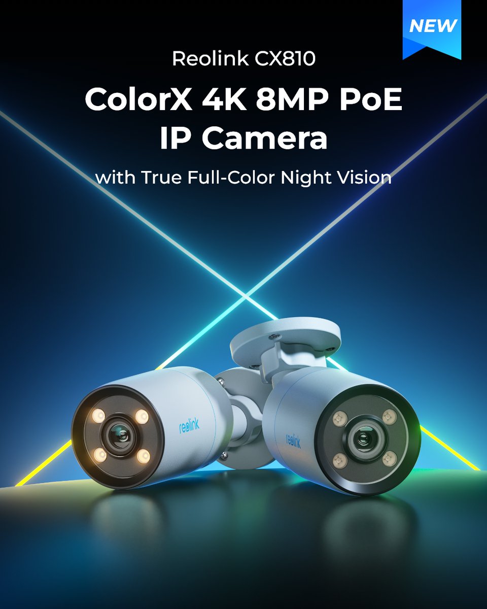 🌟 The wait is over! 🌟 Introducing the CX810: the latest addition to our #ReolinkColorX series, your ultimate 4K ColorX PoE Camera, now available for pre-order!

🚀 Pre-order now to upgrade your security: reolink.club/CX810-TW