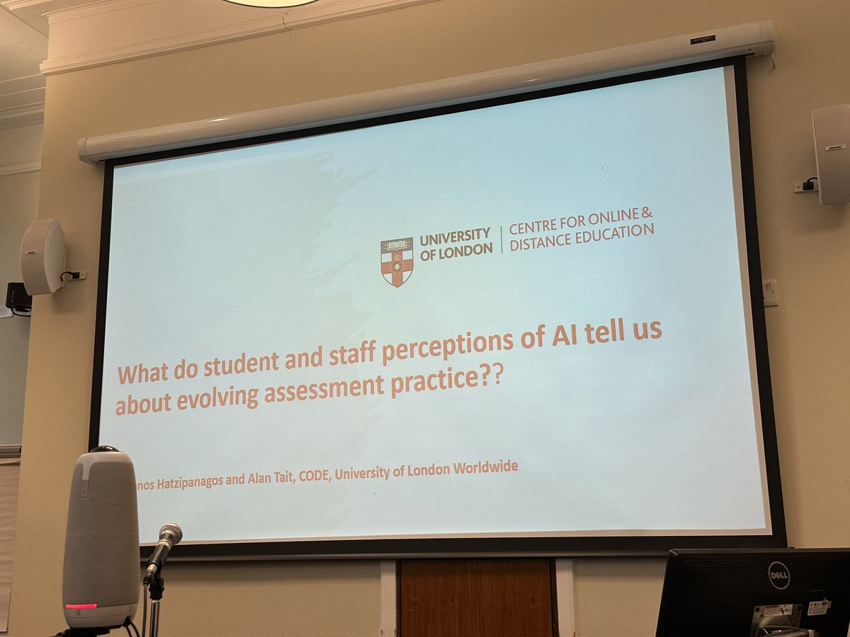 Enough time to nip across London and join an exciting looking conference on Supporting Student Success through Assessment. Chairing a panel on managing AI misconduct shortly. First, staff and student perceptions #academicintegrity