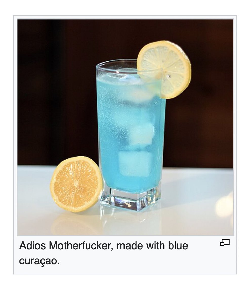 Adios Motherfucker, made with blue curaçao.
