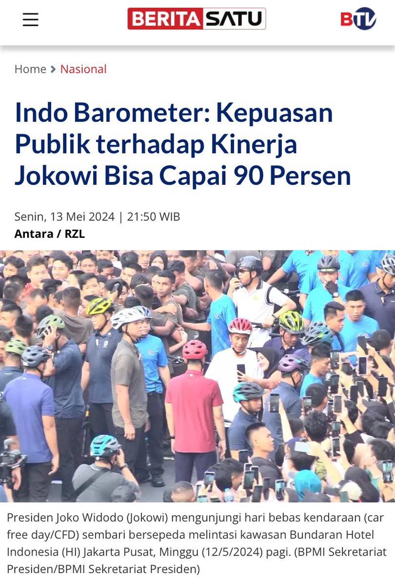 Bbrp media misleading memberitakan pernyataan Mr. Q ttg kepuasan rakyat ke Jokowi 90 persen. Penyataan becanda malah dibikin serius. BeritaSatu sampe bawa2 lembaganya Mr. Q pula 😄
