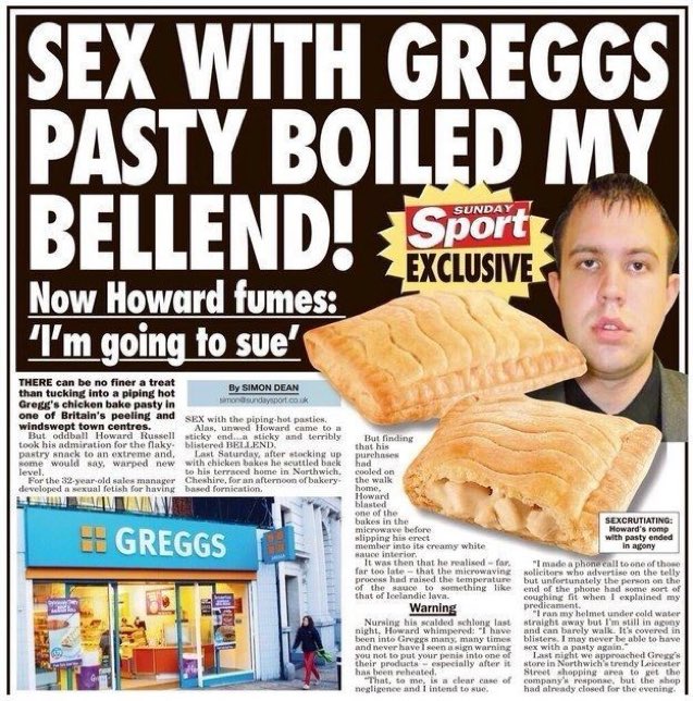 I didn’t realise this was a thing Men having sex with a pasty 😳
