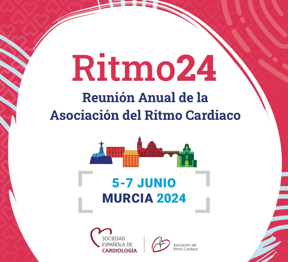 💯¿Ya estás inscrito en la reunión anual de la Asociación del Ritmo Cardiaco? Apúntate del 5 al 7 de junio en Murcia. Todos los detalles #Ritmo24❤️reunionritmo.com/RITMO24 @JovenesSec @TomasDatino @VictorCastroUrd @ritmo_SEC @MoisesManero