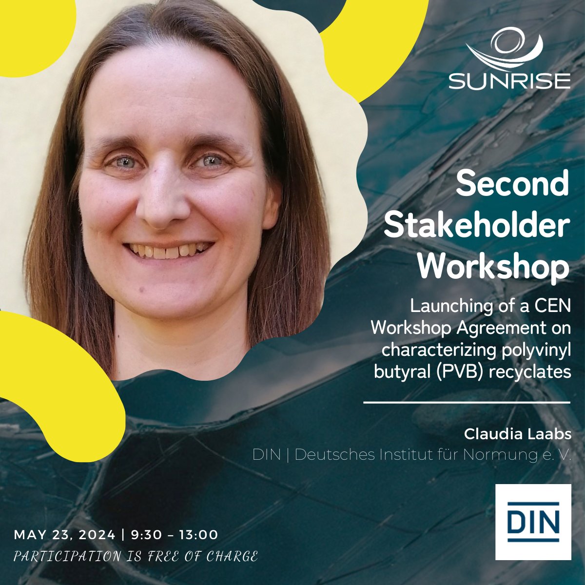 🌄 SUNRISE Second Stakeholder Workshop 🌄

🔬 Meet Claudia Laabs, PhD in Environmental Engineering, a leading expert at DIN since 2005.

🗓️ Join us on 23/05!

🔗 Register now: whsurvey.warranthub.it/index.php/2588…

#SUNRISE #Standardization #Sustainability #EUHorizon