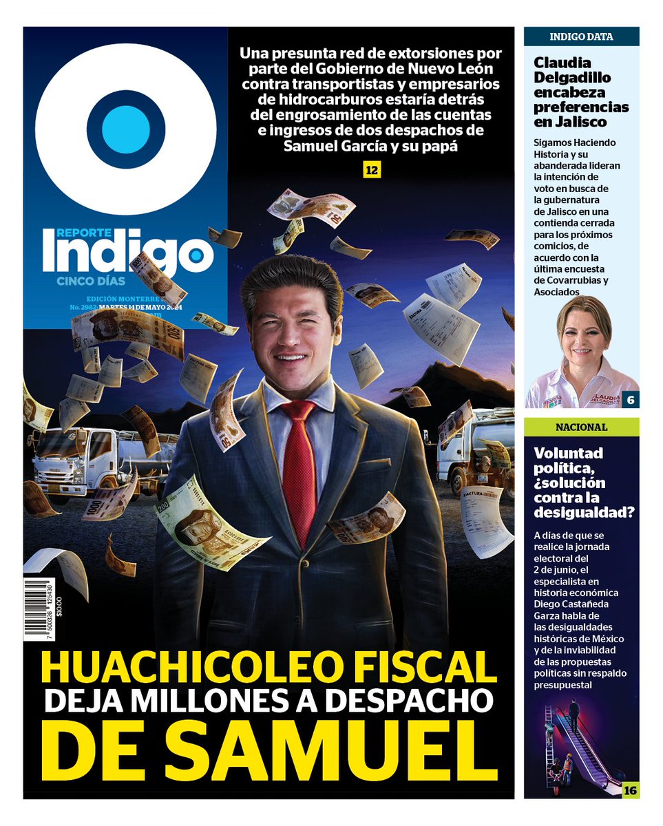 #Portada | Una presunta red de extorsiones por parte del Gobierno de Nuevo León contra transportistas y empresarios de hidrocarburos estaría detrás del engrosamiento de las cuentas e ingresos de dos despachos de Samuel García y su papá. reporteindigo.com/reporte/huachi…