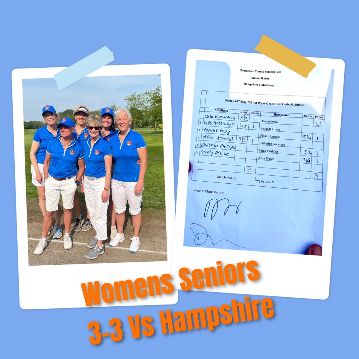 More results coming in to us.... This one from the Women's Senior team who had their first game Vs @HLGLadiesGolf Played at @WykeGreenGC - honours were even in a closely contested match 3⃣-3⃣ was the close of play scoreline 🏌️‍♀️ Let's hope for more 🌞on the golf course ⛳️