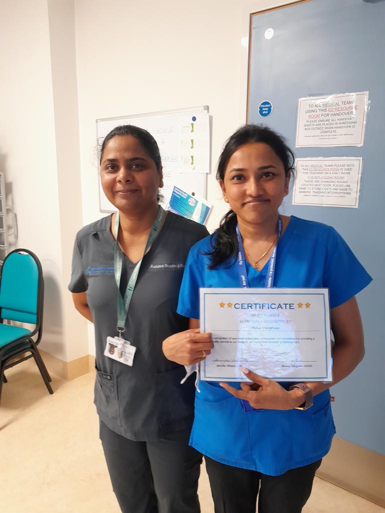 Well done to Asha our April recipient of the Pathway Stars award for continued commitment to providing exceptional patient care!! 👏 👏🤩🤩