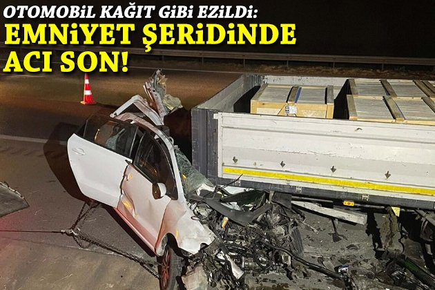 Otomobil kağıt gibi ezildi: Emniyet şeridinde acı son! gercekizmir.com/haber/Otomobil…