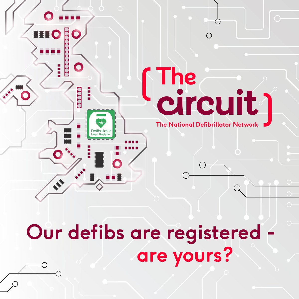 Have you registered your defibrillator? Our call handlers need to be able to quickly direct members of the public to the nearest defibrillator in an emergency ❤ Register it today: thecircuit.uk