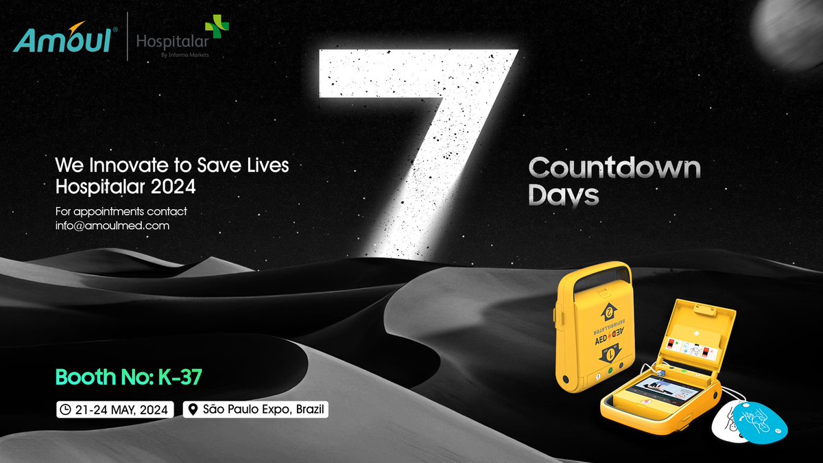 Don't miss out! Join Amoul at Hospitalar 2024, the largest health event in Latin America, from May 21 to 24 at São Paulo Expo. Discover new innovations and build valuable connections. See you there!  🤝

#Hospitalar #Hospitalar2024 #lifesupportsolutions #AEDs