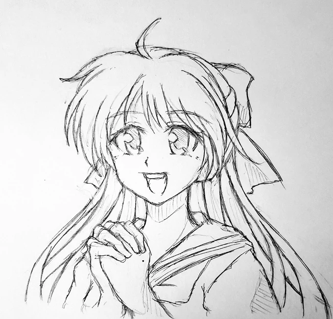 ラフと線画('Д`) 