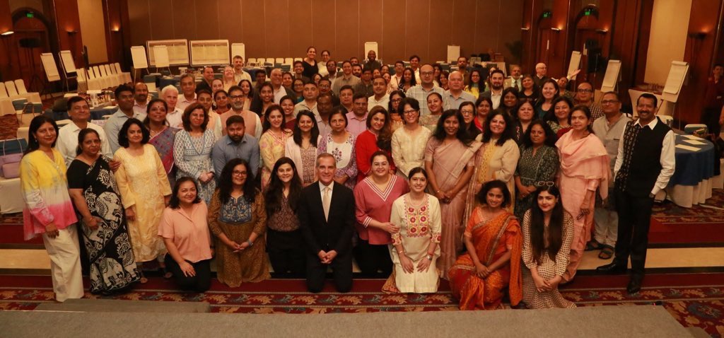 Great to speak with our talented @USAID team here in India. With a development partnership of more than 70 years, and more than 700 years of combined service to the U.S. government among our Mission India staff, our talented team is partnering with India to advance global