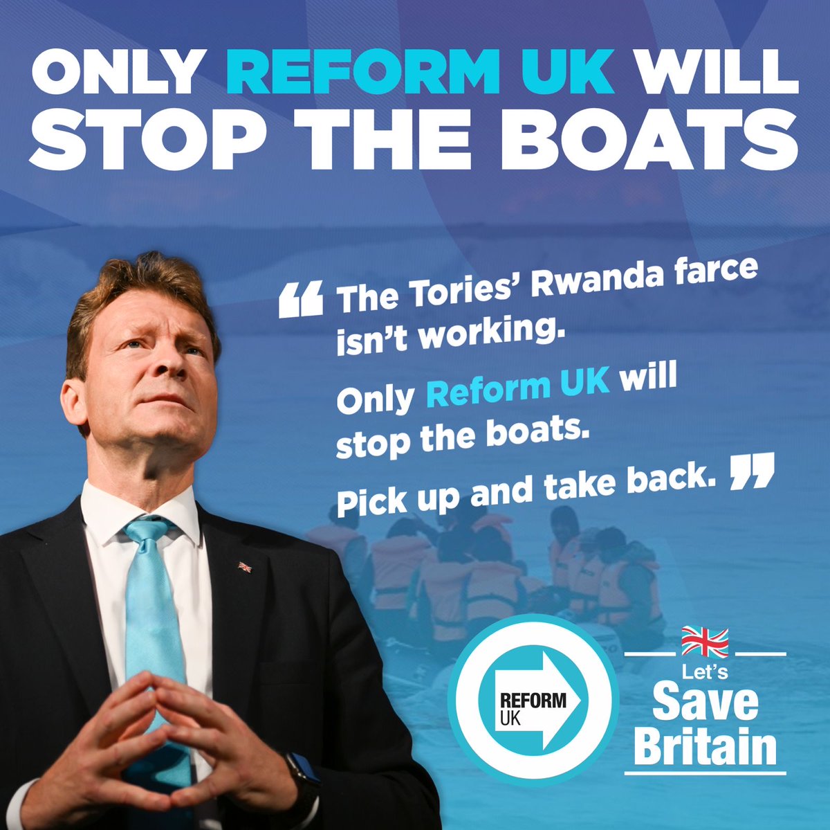 ➡️ The Tories have LOST CONTROL of our borders. 

Only Reform UK will stop the boats