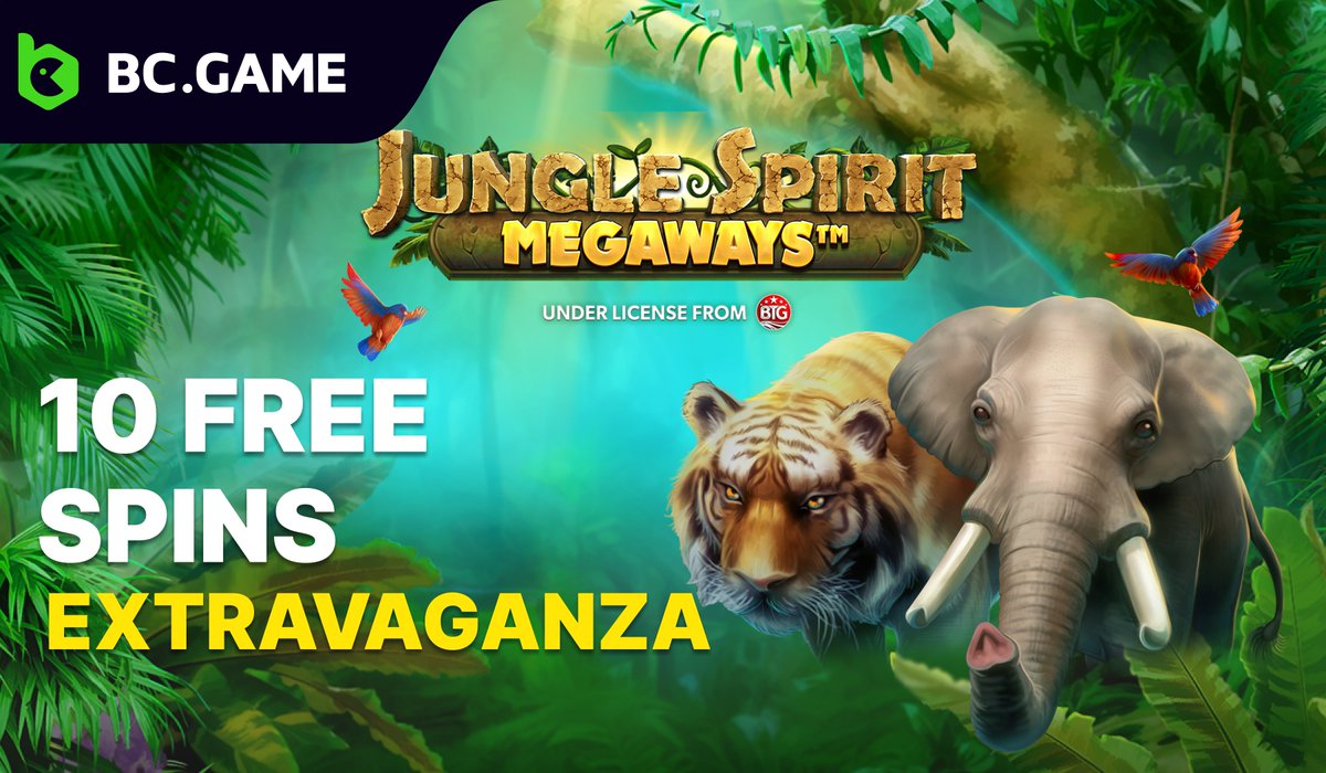 🌿 Ready for an adventure? Play Jungle Spirit Megaways with a minimum bet of €5 and earn 10 Free Spins daily! 🐾Join the free Spins Campaign and unleash the wild 👉 bc.game/promotion/36a5… Refresh your game page after qualifying. Let the jungle spirit guide you! #BCGAME