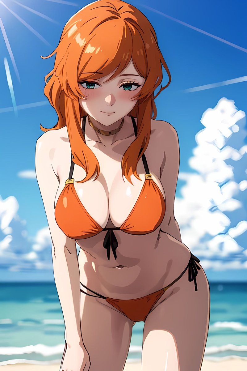 Flamme spending the day at the beach 🧡